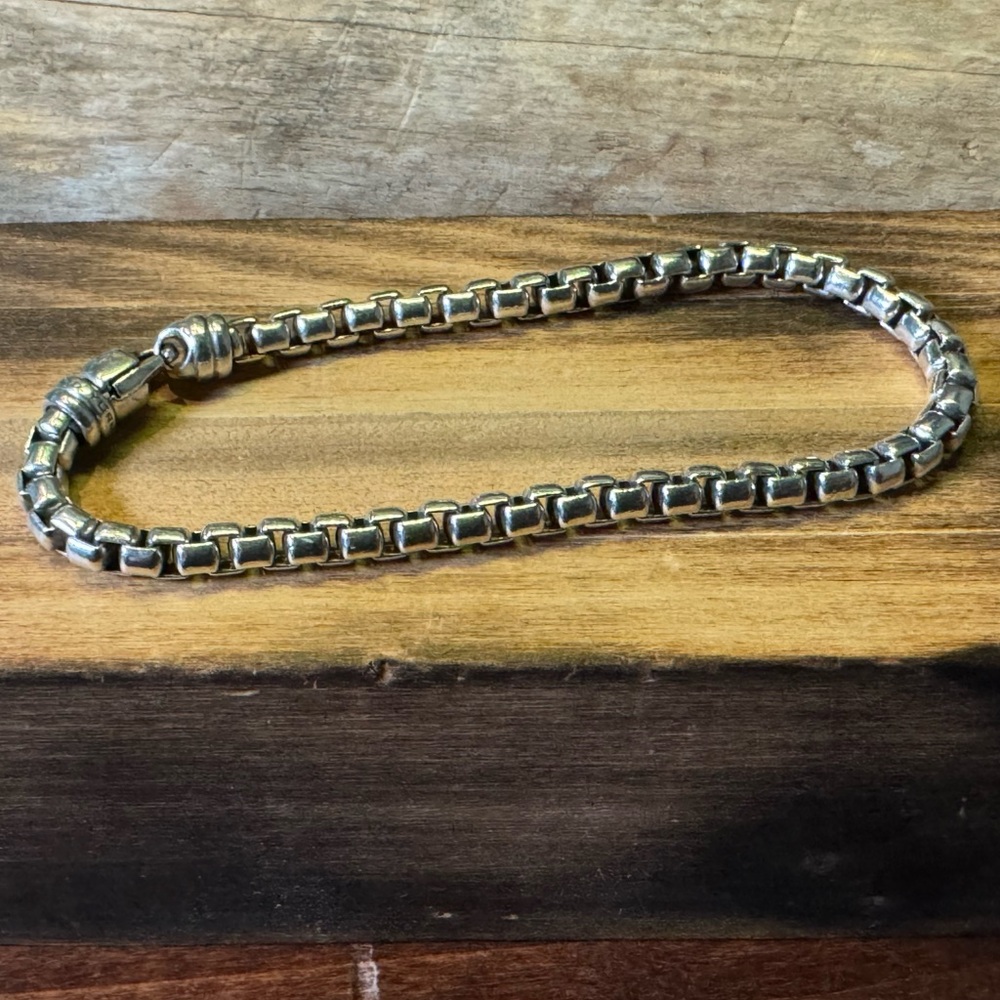 David Yurman box chain bracelet Sterling Silver,  5mm wide, 9”